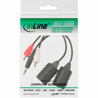 InLine® Audio über RJ45 passiv, 2x Cinch auf 1x Klinke 3,5mm / RJ45 Buchse, max. 50m, 2er Pack