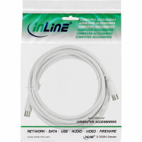 InLine® SAT-Anschlusskabel, 2x geschirmt, 2x F-Quick Stecker, >80dB, weiß, 3m