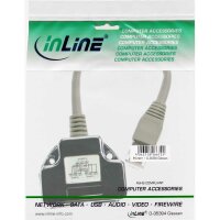 InLine® ISDN Port-Doppler, 1x RJ45 Stecker an 2x RJ45 Buchse, mit Kabel