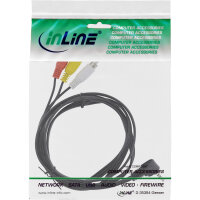 InLine® Audio/Video Kabel, 3,5mm 4pol Stecker auf 3x Cinch für Digitalkamcorder, 1,5m