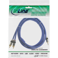 InLine® Cinch/Klinke Kabel, PREMIUM, 2x Cinch Stecker an 3,5mm Klinke Stecker, 0,5m