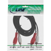 InLine® Cinch Kabel, 2x Cinch, Stecker / Stecker, 1m